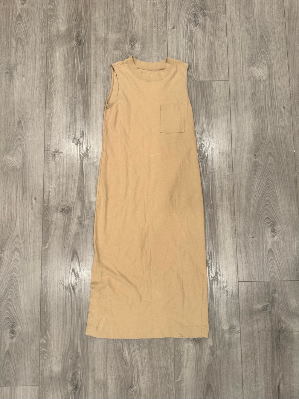 Everlane Beige Cotton Sleeveless Maxi Dress